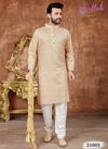 Cream Fancy Designer Party And Function Wear Traditional Khadi Cotton Kurta Churidar Pajama Redymade Latest Collection 21003